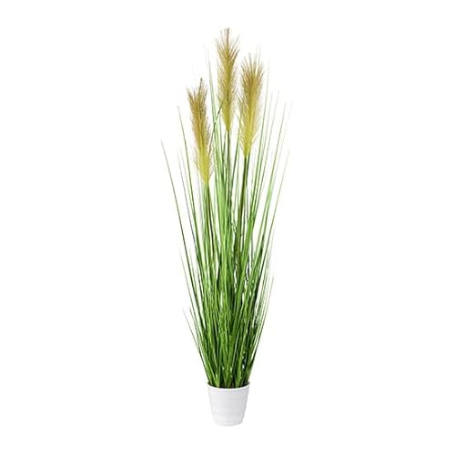 CREATIV green künstlicher großer Grasbusch 95 cm in weißem Topf I naturgetreues künstliches Pampasgras I Ziergras für Innen I hochwertige & dekorative Dekopflanze von CREATIV green