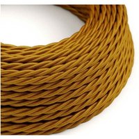 Creative-cables Italia - Creative-cables seideneffekt gold glänzendes textilkabel pro meter tm05 2x0.75mm - xz2tm05 von CREATIVE-CABLES ITALIA