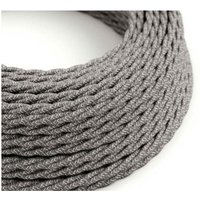 Creative-cables Italia - Creative-cables textilkabel pro meter in leinen grau melange tn02 2x0,75mm - xz2tn02 von CREATIVE-CABLES ITALIA