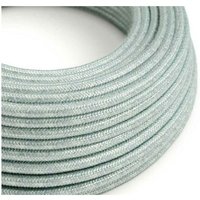 Creative-cables Italia - Creative-cables textilkabel pro meter in nebelblau baumwolle rx12 2x0.75mm - xz2rx12 von CREATIVE-CABLES ITALIA