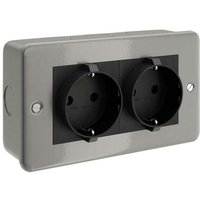Creative Cables - Creative-cables italia wanddose mit 2 schuko-steckdosen - metall ctbox-2ger von CREATIVE CABLES