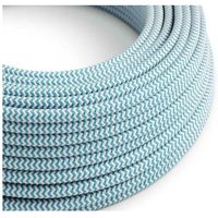 Creative-cables Italia - Creative-cables seideneffekt-textilkabel blau-cyan und optisch weiß rz11 2x0.75mm -xz2rz11 von CREATIVE-CABLES ITALIA
