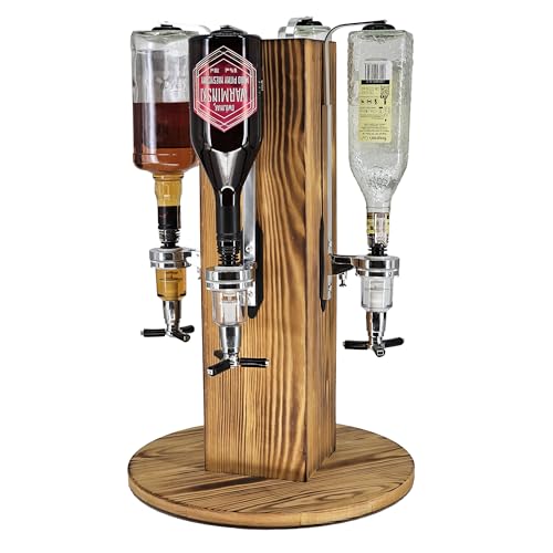 CREATIVE COOPER Alkohol-Stand mit 4 Ausgießern Fässern – 57 x 38 cm – Sonnenverbranntes von CREATIVE COOPER