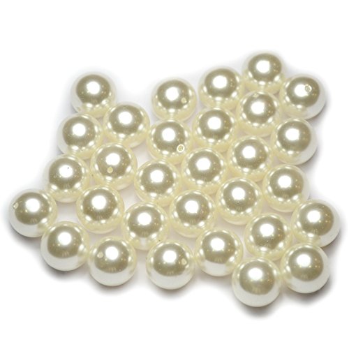 Hälfte gebohrt Set 30pcs Perlmutt-Perlen Acryl 12 mm Elfenbeinfarben Hälfte gebohrt Set 30pcs Perlmutt-Perlen Acryl 12 mm Elfenbeinfarben von CREATIVE CORNER