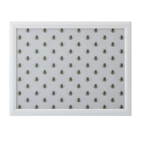 Creative Tops Bee Print Lap Tray mit Kissen, Sitzsack gepolstert, tragbarer Lap Desk, Schreibtisch Laptop Tablett 44cm x 34cm x 6cm Creative Tops Bee Print Lap Tray mit Kissen, Sitzsack gepolstert, tragbarer Lap Desk, Schreibtisch Laptop Tablett 44cm x 34cm x 6cm von CREATIVE TOPS