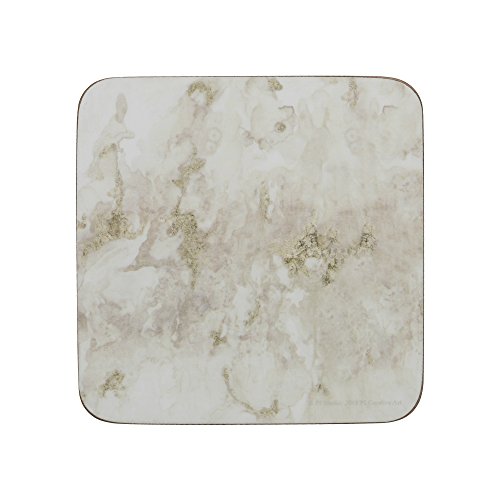 Creative Tops "Navy Marble" Bedruckte Premium-Getränkeuntersetzer mit Korkboden, 10,5 x 10,5 cm - Grau/Weiß (6er Set) von CREATIVE TOPS