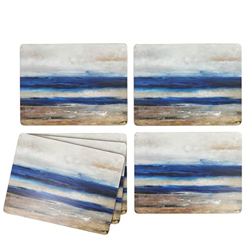 Creative Tops Ocean View Premium-Tischsets aus Holz mit Korkrückseite und abstraktem Motiv, 6-teiligen Set, 30 x 22,8 cm (18¾ x 9 Zoll) von CREATIVE TOPS