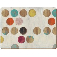 Set de 4 Tischsets Rückseite de Kork, Retro-Design de Polka Dots, Großformat, Holz, Mehrfarbig, 0,5 x 29 x 40 cm, 4 - Creative Tops von CREATIVE TOPS