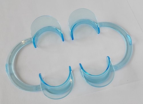 2XDental Autoclavable C Shape Mouth Opener,Dental Autoklavierbare C-Form Zähne Wange Retractor, Mundöffner,large size:S-97 * 70 * 15mm,clear blue/klar blau von CREATIVE