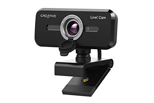 Creative Live! Cam Sync 1080p V2 Full HD-Weitwinkel-USB-Webcam mit automatischer Stummschaltung und Rauschunterdrückung für Videogespräche, verbessertes integriertes Dual-Mikrofon, für Zoom, Skype von CREATIVE
