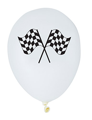 Latex-Luftballons, 2-seitiger Druck, schwarz-weiß karierte Flagge von CREATIVE