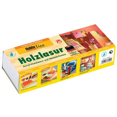 Hobby Line Creativ Set Holzlasur 6x20ml und Pinsel von CREATIVE