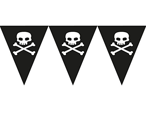 Wimpelkette mit Piratenschädel und gekreuzten Knochen, Papierflagge von CREATIVE