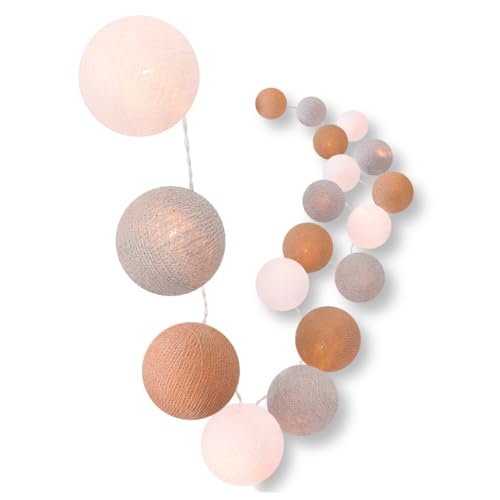 CREATIVECOTTON LED Lichterkette mit Cotton Balls inkl. Timer und Dimmer (35 Kugeln, Ambiance) von CREATIVECOTTON