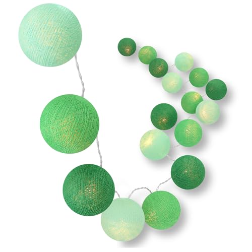CREATIVECOTTON LED Lichterkette mit Cotton Balls inkl. Timer und Dimmer (Blätterwald, 35 Kugeln) von CREATIVECOTTON
