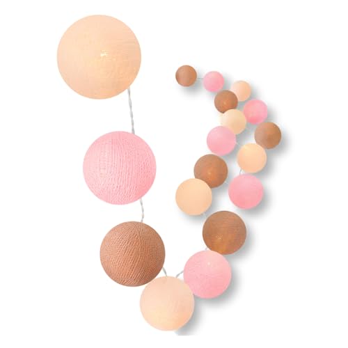 CREATIVECOTTON LED Lichterkette mit Cotton Balls inkl. Timer und Dimmer (Harmony, 20 Kugeln) von CREATIVECOTTON