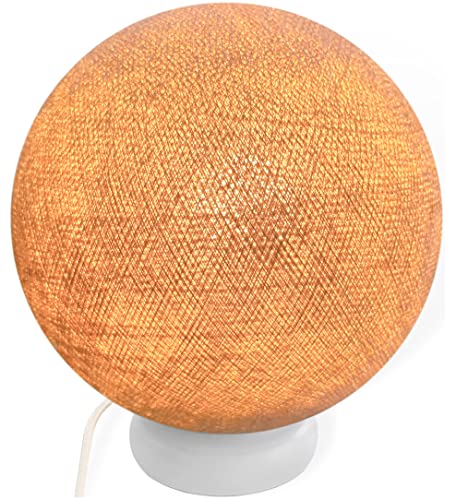 CREATIVECOTTON LED handgearbeitete Stehleuchte mit Lampenschirm aus Baumwolle (Beige, 25 cm) von CREATIVECOTTON