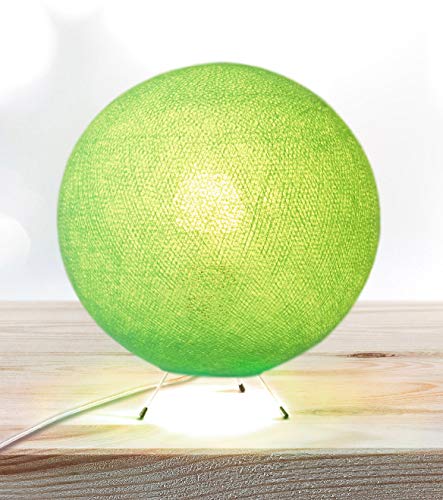 CREATIVECOTTON LED handgearbeitete Stehleuchte mit Lampenschirm aus Baumwolle (helles Grün, 25 cm) von CREATIVECOTTON