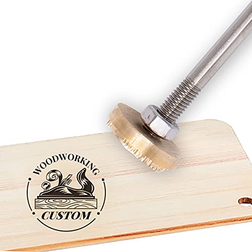 CREATPLANET Custom Holzbrandeisen 1.2 Zoll Leder Branding Eisenstempel Custom Logo Heat BBQ Stempel Mit Messingkopf & Holzgriff Zum Backen Holzbearbeitung Handgefertigtes Design - Flugzeug von CREATPLANET