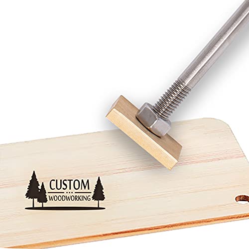 CREATPLANET Custom Holzbrandeisen 3cm Leder Stempel Brandeisen Custom Logo Heat BBQ Stempel Mit Messingkopf Und Holzgriff Für Die Holzbearbeitung Backen Handgefertigtes Design - Kiefer von OLYCRAFT