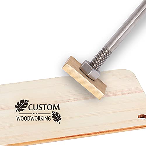 CREATPLANET Custom Holzbrandeisen 3 cm Leder Stempel Brandeisen Custom Logo Heat BBQ Stempel Mit Messingkopf Und Holzgriff Für Die Holzbearbeitung Backen Handgefertigtes Design - Monstera Leaf von CREATPLANET