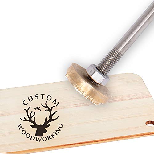 CREATPLANET Custom Holzbrandeisen 3 cm Leder Stempel Brandeisen Custom Logo Heat BBQ Stempel Mit Messingkopf Und Holzgriff Für Die Holzbearbeitung Backen Handgefertigtes Design - Rentierkopf von CREATPLANET