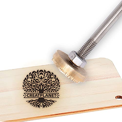 CREATPLANET Custom Wood Branding Iron 1.2" Leder Branding Iron Stamp Custom Logo Heat BBQ Stamp Mit Messingkopf Und Holzgriff Zum Backen Holzbearbeitung Handgefertigtes Design - Baum Des Lebens von CREATPLANET