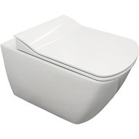 Design RimOff Hänge wc mit Taharet Edelstahl-Düse (Bidet) Weiß - Creavit von CREAVIT