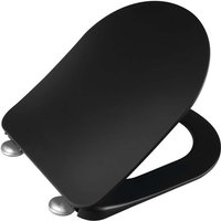 WC-Sitz Duroplast mattschwarz mit Softclose und Edelstahlscharnieren hygienisch langlebig - Creavit von CREAVIT