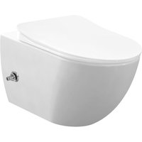 Design RimOff Hänge wc Weiß mit Taharet/Bidet/Dusch-WC Funktion und integrierter Warm- /Kaltwasserarmatur - Creavit von CREAVIT