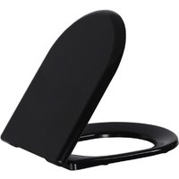 Duroplast wc Sitz Toilettensitz flach Edelstahl Scharniere Absenkautomatik Softclose Schwarz matt - Creavit von CREAVIT