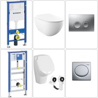 Free Wand wc spülrandlos mit SoftClose WC-Sitz, Urinal & geberit basic Vorwandgestelle + Betätigungsplatten, chrom Free Wand wc spülrandlos mit SoftClose WC-Sitz, Urinal & geberit basic Vorwandgestelle + Betätigungsplatten, chrom von CREAVIT