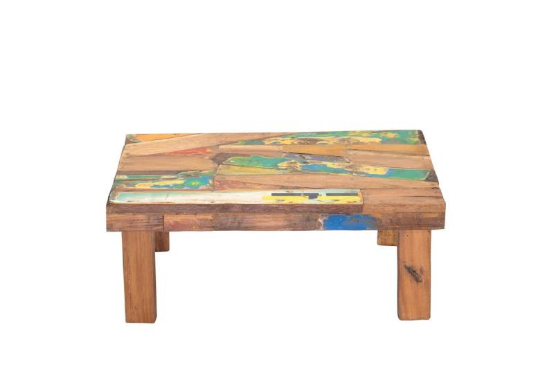 CREEDWOOD Couchtisch NIEDRIGER BEISTELLTISCH "MIX", Recyclingholz, Blumenhocker bunt von CREEDWOOD
