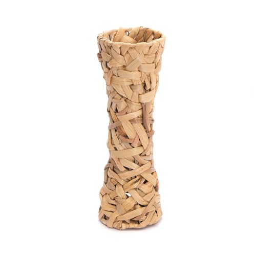 CREEDWOOD Geflochtene Boden VASE Malida | Wasserhyazinthe, 40 cm | Natur Deko Vase, Standvase, Boho Wohnzimmer Vase, Trockenblumen Übertopf, Gewebte Vase von CREEDWOOD