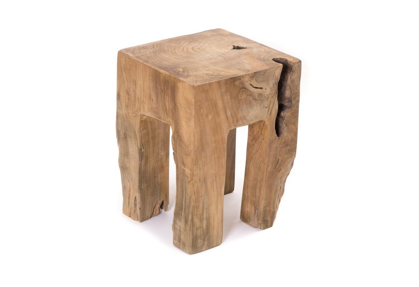 CREEDWOOD Hocker BAUMSTAMM HOCKER QUADRO", Teak, Wurzel Beistelltisch, Blumenhocker" von CREEDWOOD