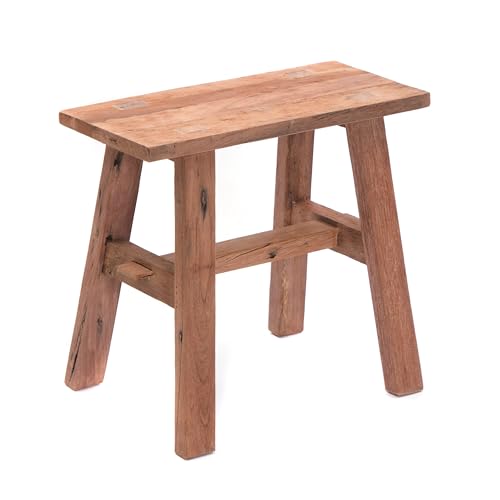 CREEDWOOD Rustikaler HOCKER Recta 45 | 50x45 cm, Massivholz | Holzhocker, Pflanzenhocker, Sitzhocker, Beistellhocker, Schemel, Holzbänkchen, Sitzbank von CREEDWOOD