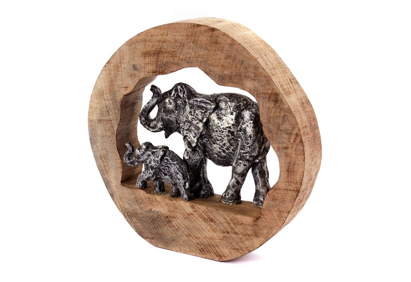 CREEDWOOD Skulptur SKULPTUR LOG ELEPHANTS", 37cm, Mangoholz, Elefanten Deko Aufsteller" von CREEDWOOD