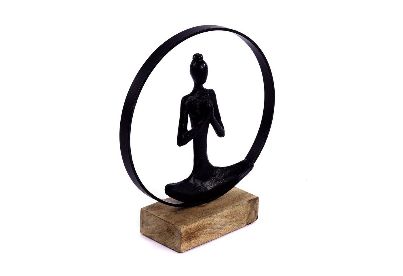 CREEDWOOD Skulptur SKULPTUR NAMASTE", Mangoholz, Aluminium, Yoga Deko Figur" von CREEDWOOD