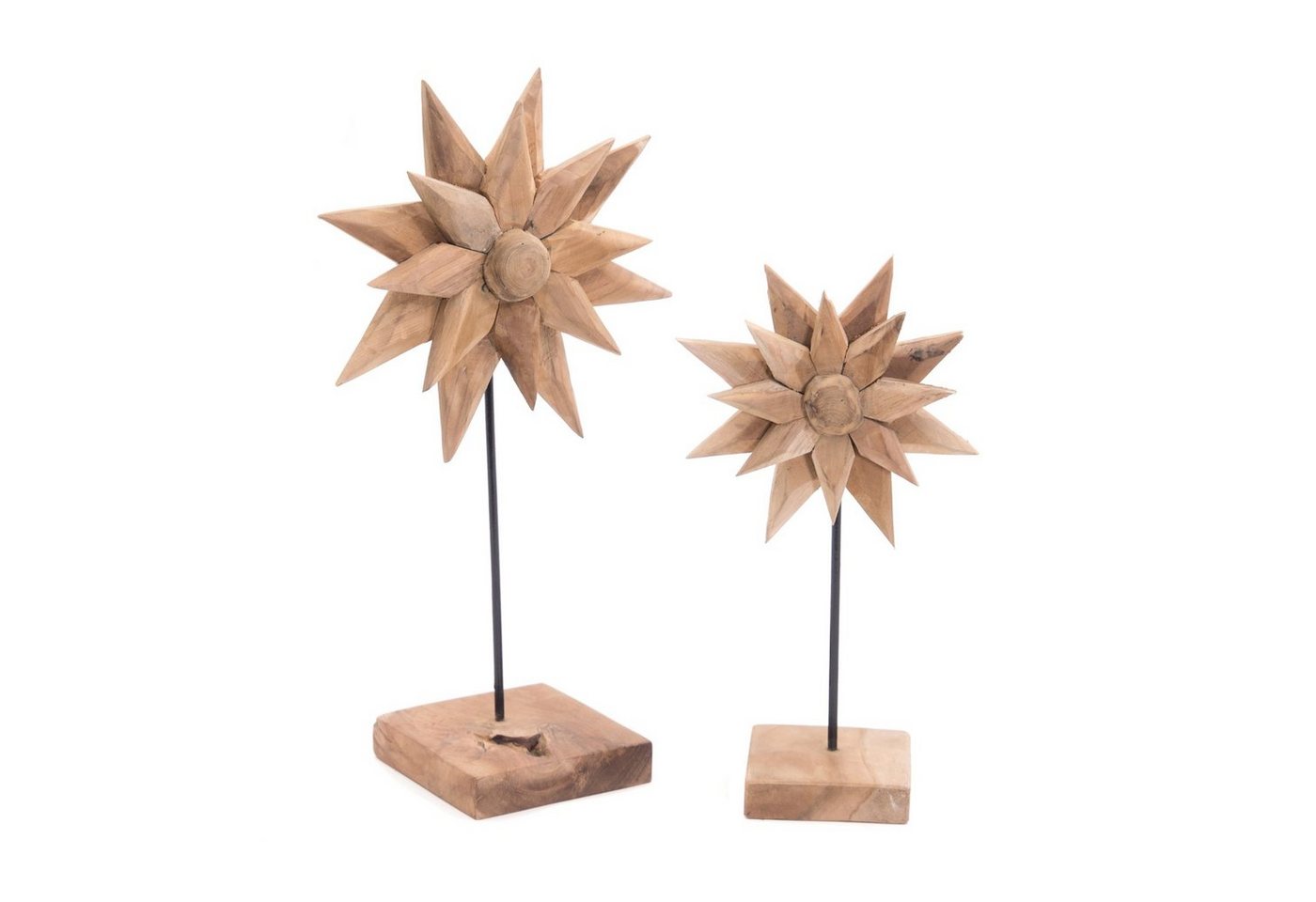CREEDWOOD Skulptur TEAK SKULPTUR SUNFLOWER", 2-teilig, Holz Aufsteller Blume" von CREEDWOOD