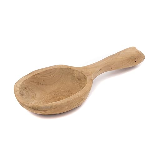 CREEDWOOD Teak Schale Scoop | Natur, Schöpfkelle, 39 cm | Schlüssel Schale, Natur Schale, Holzschale, Servier Schale, Holz Deko Kelle, Dekoschale von CREEDWOOD