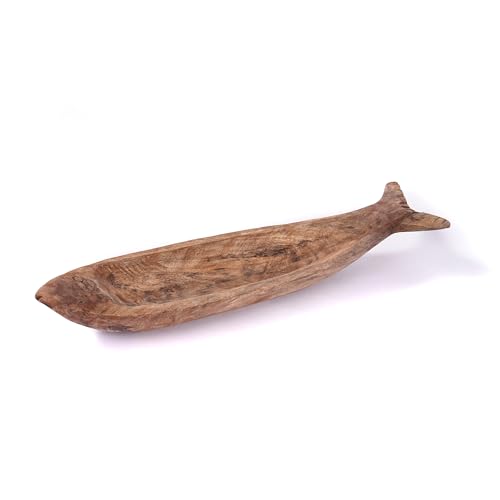 CREEDWOOD Tisch Schale Pescado | Mangoholz, 57cm | Dekoschale Fisch Form, Holz Schale, Obstschale, Fisch Naturholz Schale, Maritime Servierschale, Deko Tablett von CREEDWOOD