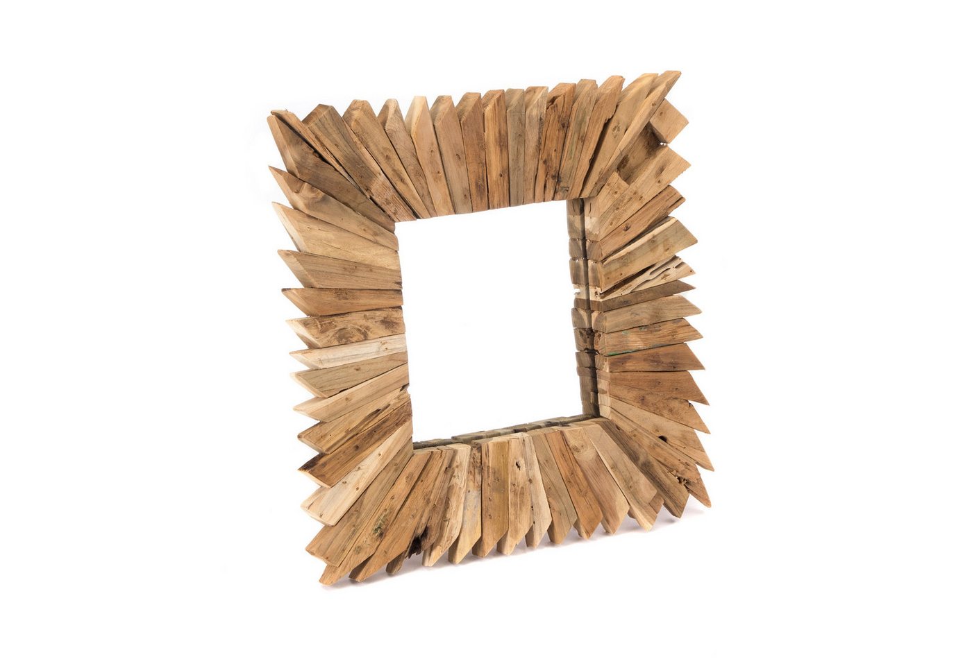 CREEDWOOD Wandspiegel HOLZ WANDSPIEGEL SPIKES", 50x50cm, Massivholz, Natur Holzspiegel" von CREEDWOOD