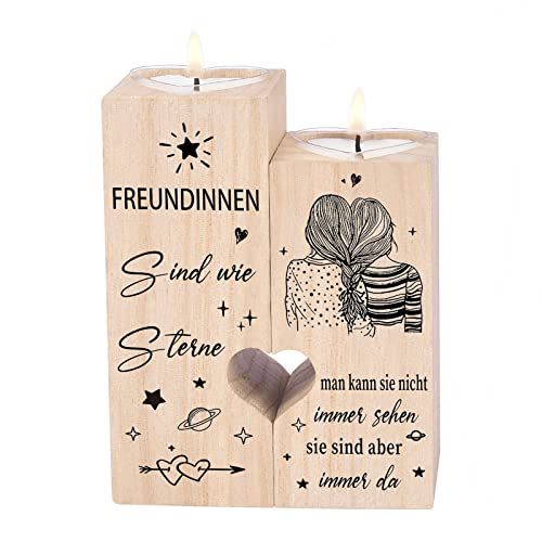 CREEK BROOK Doppelseitiger Druck - Geschenke für Freundin, Beste Freundin Kerzenständer, Geschenkideen, für Frauen, Geburtstag Weihnachten Freundschaft dankeschön von CREEK BROOK