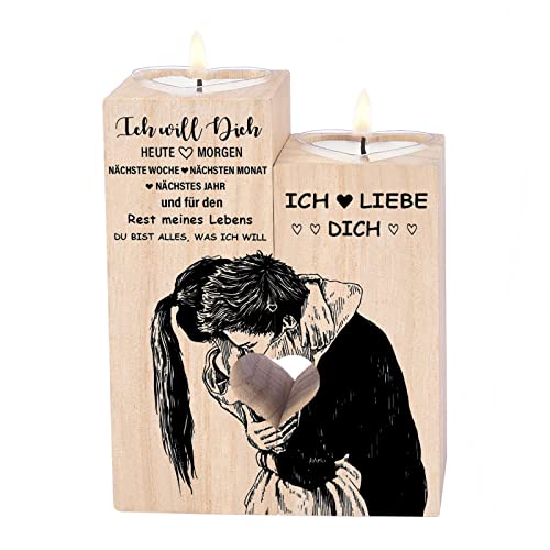 Jahrestag Geschenk für Ihn Sie, Partner Geschenke, Kerzenständer mit Ich Liebe Dich, Hochzeitstag Weihnachten Männer Frauen Paare von CREEK BROOK