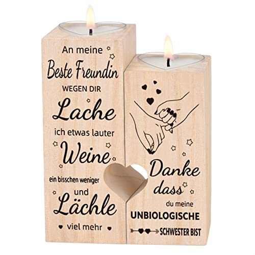 Kerzenhalter Doppelseitiger Druck - Beste Freundin,Geburtstagsgeschenk für Frauen,Personalisierte Kerzen,Freundschafts Geschenke,Geschenkideen für Beste Freunde (B) von CREEK BROOK