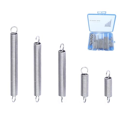 60PCS Spannfedern Sortiment Kit, Länge 1cm 2cm 3cm 4cm 5cm 6cm, Drahtdurchmesser 0,9mm, Außendurchmesser 6,4mm, Edelstahl Mechanisch Klein Spannfedern mit Hakenenden 60PCS Spannfedern Sortiment Kit, Länge 1cm 2cm 3cm 4cm 5cm 6cm, Drahtdurchmesser 0,9mm, Außendurchmesser 6,4mm, Edelstahl Mechanisch Klein Spannfedern mit Hakenenden von CREEYA