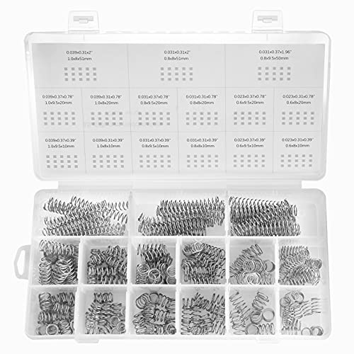CREEYA 225 Stücke Kleine Druckfeder Sortiment, 15 Verschiedene Größen, Länge 10mm 20mm 50mm, Drahtdurchmesser 0.6mm 0.8mm 1mm, Außendurchmesser 8mm 9mm 9.5mm für tägliche Reparatur CREEYA 225 Stücke Kleine Druckfeder Sortiment, 15 Verschiedene Größen, Länge 10mm 20mm 50mm, Drahtdurchmesser 0.6mm 0.8mm 1mm, Außendurchmesser 8mm 9mm 9.5mm für tägliche Reparatur von CREEYA