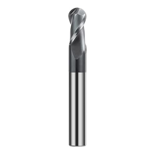 CREEYA Hartmetall Kugelkopffräser 16mm, 2 Zähne CNC Kugelfräser, HRC 55, AlTiN Schwarz Beschichtung, VHM Radiusfräser Für Stahl Metall Holz Acryl Kunststoff von CREEYA