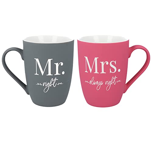 MR & MRS Tassen-Set im Geschenkkarton · SOFT-TOUCH-Silikonoberfläche · 350ml Kaffeetassen · Hochzeitsgeschenk · elegantes Design · Geschenk Ehepaar · Verlobung von CREOFANT