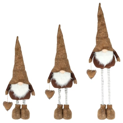 CREOLOGIC XXL-Wichtel Figur 120 cm · Wichtel Teleskopbeine · Weihnachtsdekoration Wichtel · Nordic Wichtel · Deko Wichtel · Dekorationsfiguren · Weihnachtswichtel Mann · Gnom (Wichtel Braun) von CREOLOGIC